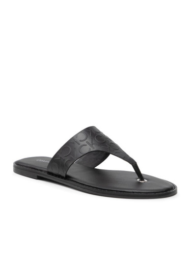 Calvin Klein Джапанки Almond Flat Tp Slide Hf HW0HW01159 Черен