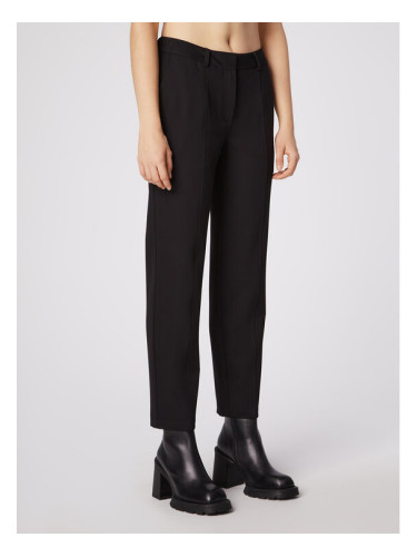 Simple Текстилни панталони SPD506-02 Черен Slim Fit