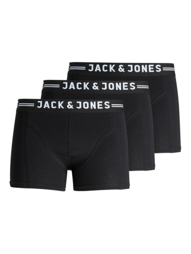 Jack&Jones Комплект 3 чифта боксерки Sense 12081832 Черен