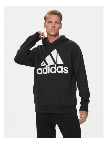 adidas Суитшърт Essentials French Terry Big Logo Hoodie IC9363 Черен Regular Fit