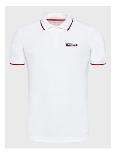 Musto Тениска с яка и копчета Corsica 82322 Бял Regular Fit