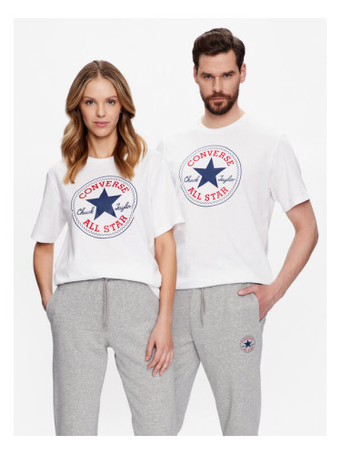 Converse Тишърт Unisex Go To All Star Patch 10025459-A03 Бял Standard Fit