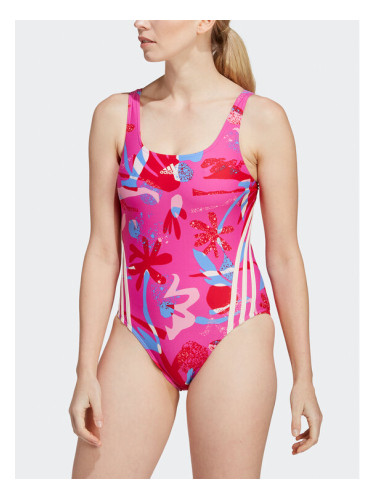 adidas Бански костюм Floral 3-Stripes Swimsuit IB5995 Розов Regular Fit