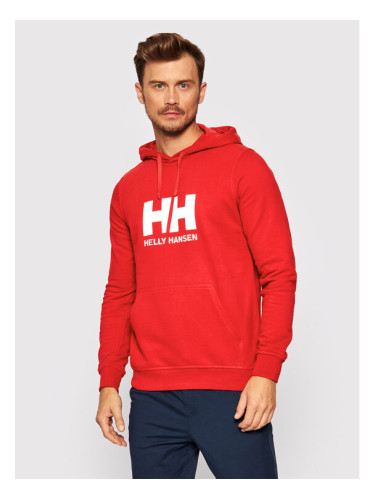 Helly Hansen Суитшърт Logo 33977 Червен Regular Fit