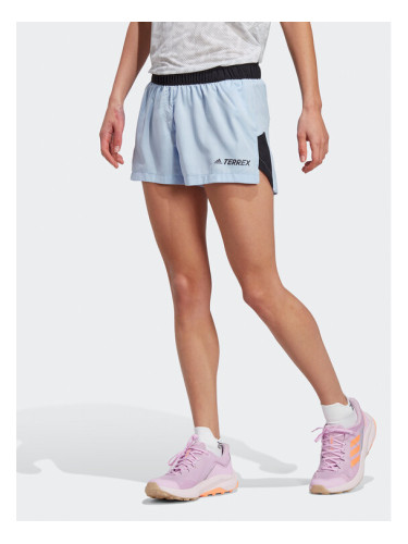 adidas Спортни шорти Terrex Trail Running Shorts HS9555 Светлосиньо Slim Fit