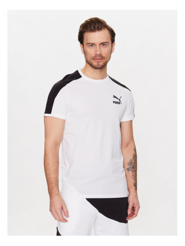 Puma Тишърт T7 Iconic 538204 Бял Slim Fit