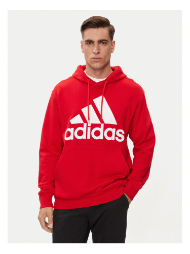 adidas Суитшърт Essentials French Terry Big Logo Hoodie IC9365 Червен Regular Fit