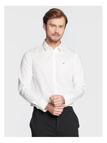 Calvin Klein Риза K10K110856 Бял Slim Fit