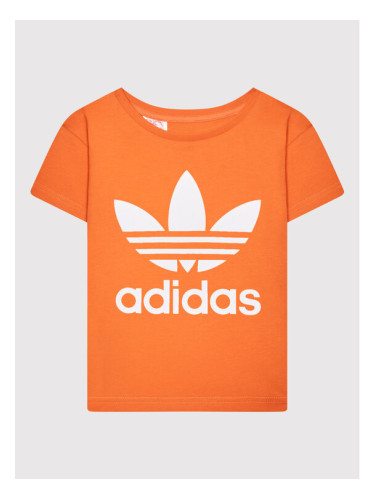 adidas Тишърт adicolor Trefoil HK2907 Оранжев Regular Fit