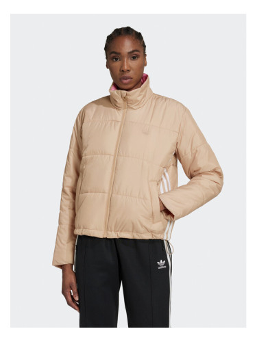 adidas Преходно яке Short Puffer Jacket HM2614 Бежов Loose Fit