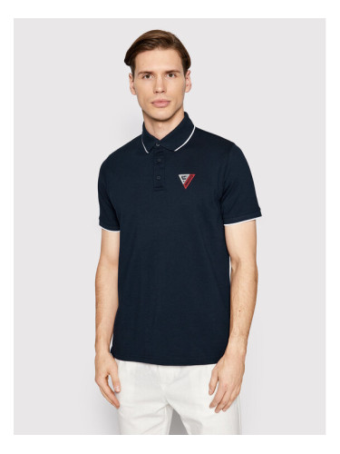 Musto Тениска с яка и копчета Sardinia 82323 Тъмносин Regular Fit
