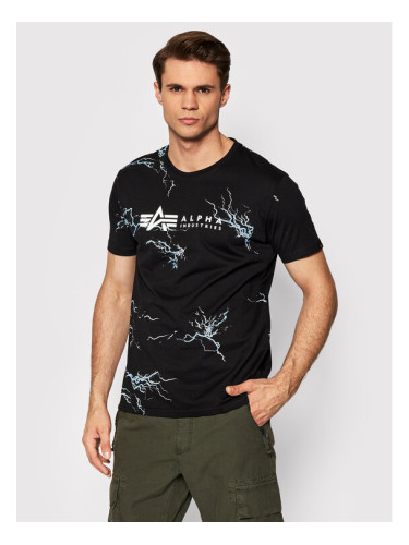 Alpha Industries Тишърт Lightning Aop 106500 Черен Regular Fit