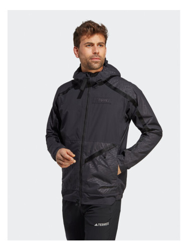 adidas Преходно яке Terrex Utilitas RAIN.RDY 2.5-Layer Rain Jacket HN2928 Черен Regular Fit