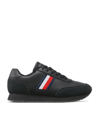 Сникърси Tommy Hilfiger Core Eva Runner Corporate Lea FM0FM04397 Черен