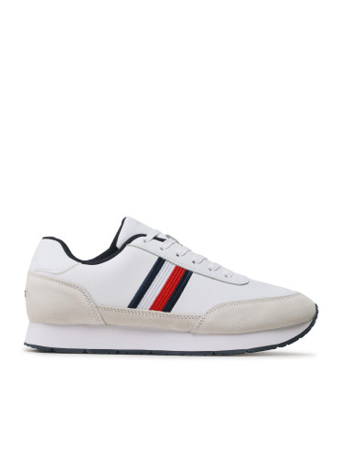 Сникърси Tommy Hilfiger Core Eva Runner Corporate Lea FM0FM04397 Бял