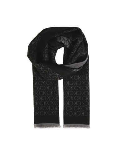 Шал Calvin Klein Monogram Woven Scarf 35x180 Черен