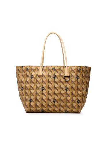 Дамска чанта Tory Burch Canvas Basketweave Tote 139623 Бежов