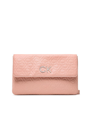 Дамска чанта Calvin Klein Re-Lock Dbl Crossbody Emb Mono K60K610206 Розов