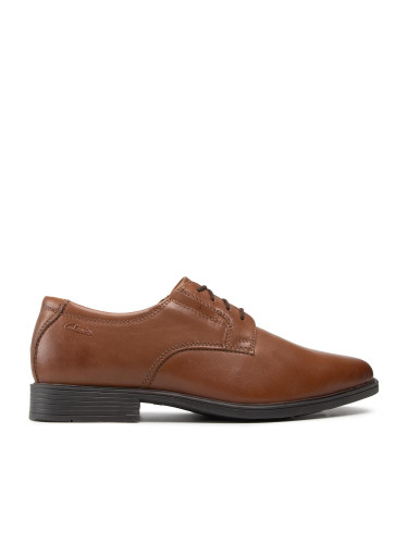 Обувки Clarks Tilden Plain 261300977 Dark Tan Leather