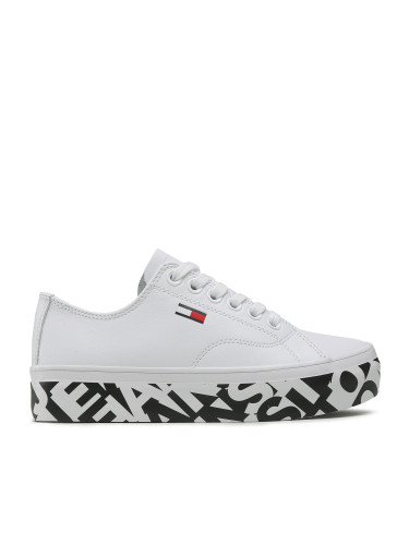 Сникърси Tommy Jeans Cupsole Print Logo EN0EN02064 Бял