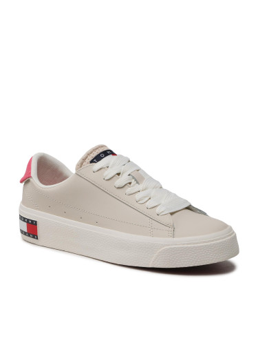 Сникърси Tommy Jeans Vulcanized Leather EN0EN02030 Бежов