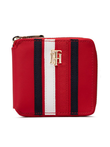 Малък дамски портфейл Tommy Hilfiger Poppy Med Za Corp AW0AW13656 Червен