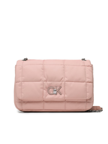 Дамска чанта Calvin Klein Re-Lock Quilt Shoulder Bag Nyl K60K610639 Розов