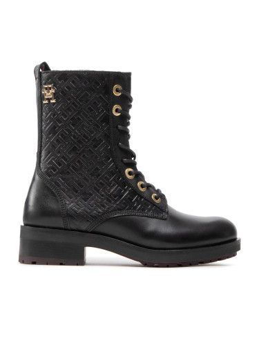 Боти Tommy Hilfiger Th Monogram Biker Boot FW0FW06817 Черен