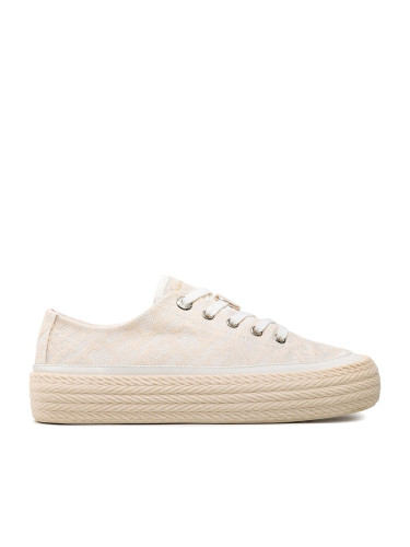 Гуменки Tommy Hilfiger Vulc Rope Monogram White Denim FW0FW07254 Бежов