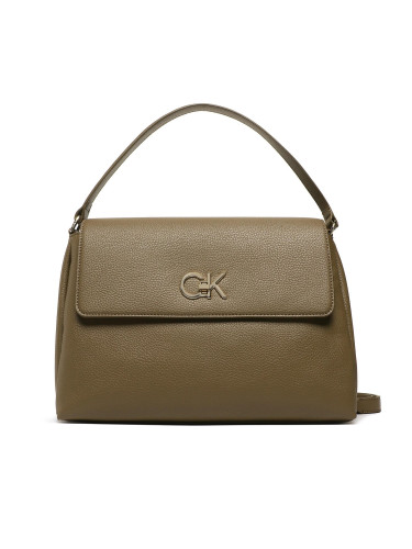 Дамска чанта Calvin Klein Re-Lock Tote W/Flap Pbl K60K610178 Каки