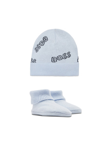 Комплект шапка и чорапи Boss J98386 Светлосиньо