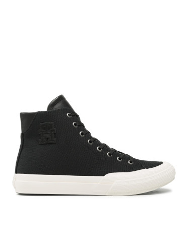 Сникърси Tommy Hilfiger Th Hi Vulc Premium Bananatex FM0FM04572 Черен