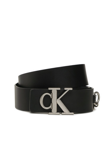 Дамски колан Calvin Klein Jeans Mono Hardware Leather Belt 30mm K60K610363 Черен