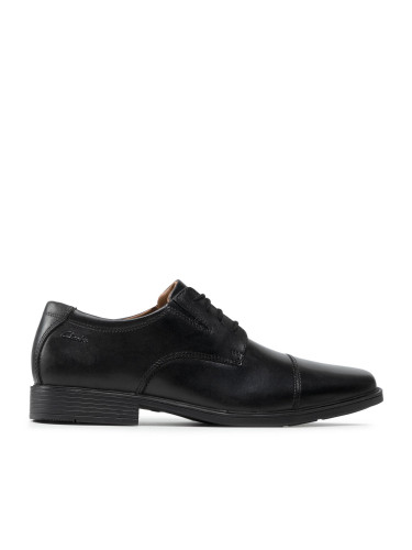 Обувки Clarks Tilden Cap 261103097 Black Leather