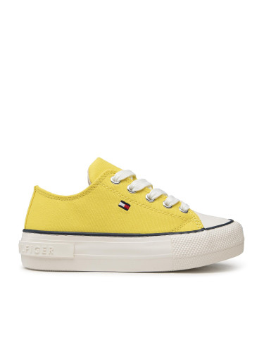 Кецове Tommy Hilfiger Low Cut Lace-Up Sneaker T3A4-32118-0890 M Жълт