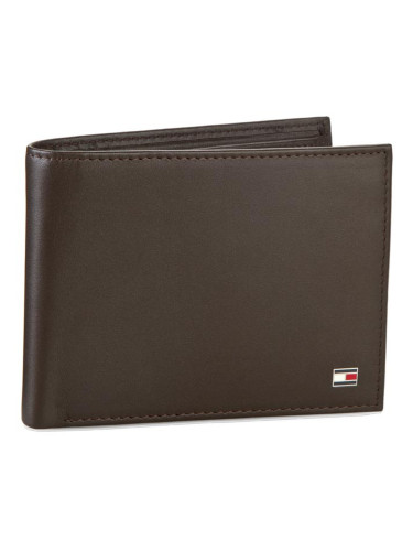 Голям мъжки портфейл Tommy Hilfiger Eton Cc Flap And Coin Pocket AM0AM00652/83362 Кафяв