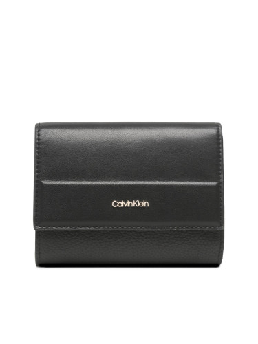 Голям дамски портфейл Calvin Klein Daily Dressed Trifold Wallet Md K60K610484 Черен