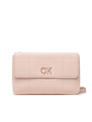 Дамска чанта Calvin Klein Re-Lock Dbl Xbody W/Flap Quilt K60K609686 Розов