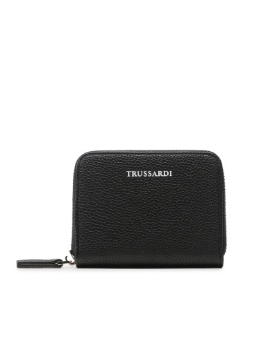 Малък дамски портфейл Trussardi Nadir Zip Around Sm 75W00410 Черен