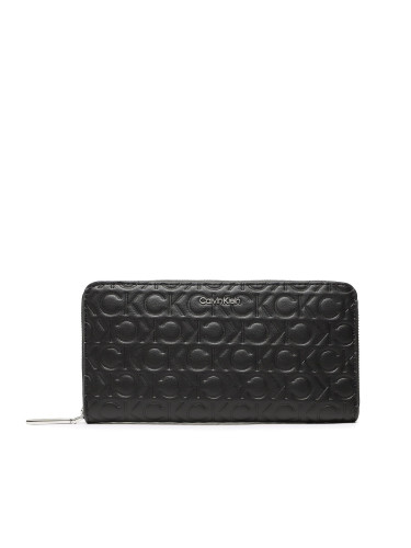 Голям дамски портфейл Calvin Klein Ck Must Z/A Wallet Lg Embossed K60K610253 Черен