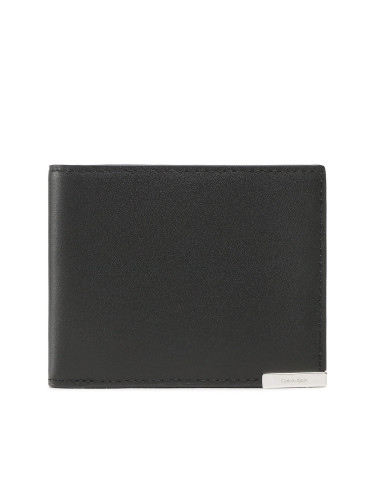 Голям мъжки портфейл Calvin Klein Modern Plaque Bifold 6cc W/Bill K50K509975 Черен