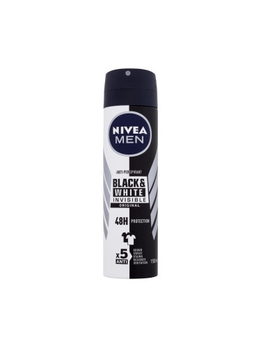 Nivea Men Invisible For Black & White Original Deospray Антиперспирант за мъже 150 ml