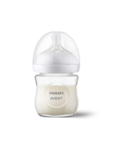 Стъклено шише Natural Response 3.0 Philips AVENT, 120 мл, 0м+