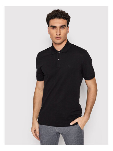 Boss Тениска с яка и копчета Pallas 50468362 Черен Regular Fit