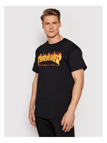 Thrasher Тишърт Flame Черен Regular Fit