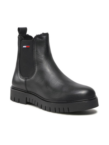 Tommy Jeans Боти тип челси Warmlined Chelsea Boot EN0EN01991 Черен