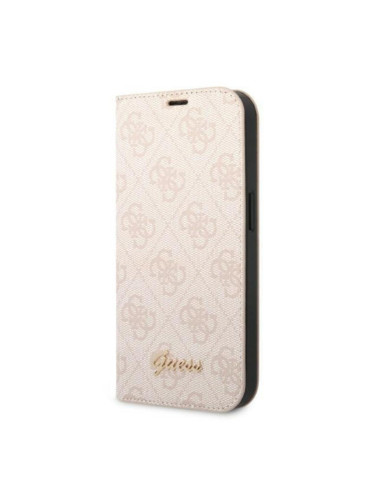 Оригинален тефтер Guess 4G Vintage Gold Logo, За iPhone 14 Pro Max (6.7), Розов
