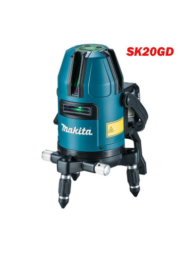 Нивелир акумулаторен, лазерен, линеен, Makita SK20GD, 12V, CXT, зелен лъч, 10 м