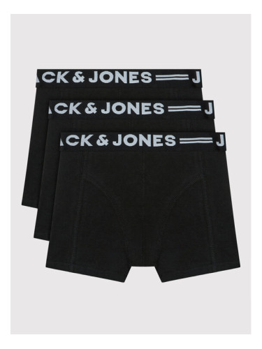 Jack&Jones Junior Комплект 3 чифта боксерки Sense 12149293 Черен