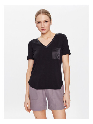 Triumph Тениска на пижама Climate Aloe 10214846 Черен Regular Fit